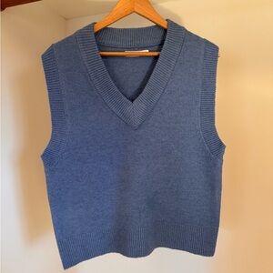 OAK + FORT Blue V-Neck Knit Sweater Vest